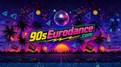 90s Eurodance Desert Drift retro music artwork in a desert landscape